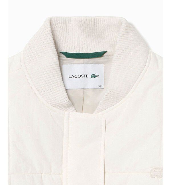 LACOSTE「クロップド丈 撥水 THERMORE中綿 ジップアップベスト」|ダウンベスト・ベスト|