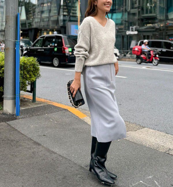 NOLLEY'S sophi「ウォッシャブルダブルジャージハーフジップタイトスカート」|タイト|