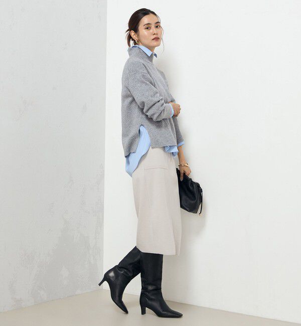 NOLLEY'S sophi「ウォッシャブルダブルジャージハーフジップタイトスカート」|タイト|