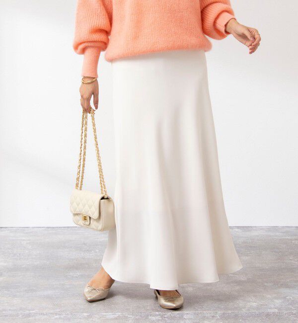 NOLLEY'S sophi「【追加】《オールシーズン対応》ウォッシャブルマットサテンナロースカート」|スカート|