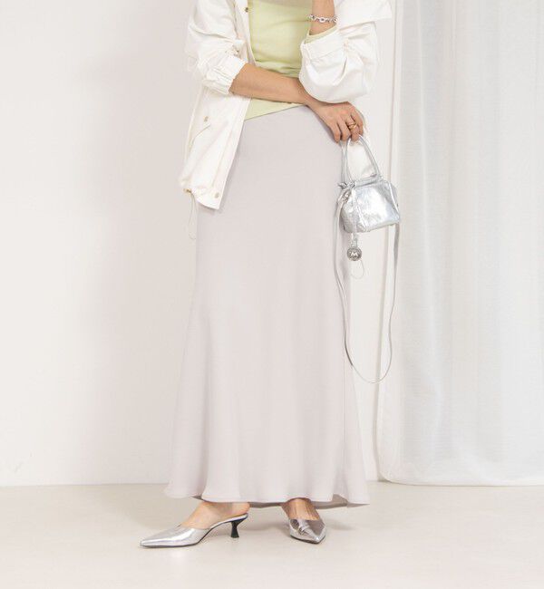NOLLEY'S sophi「【追加】《オールシーズン対応》ウォッシャブルマットサテンナロースカート」|スカート|