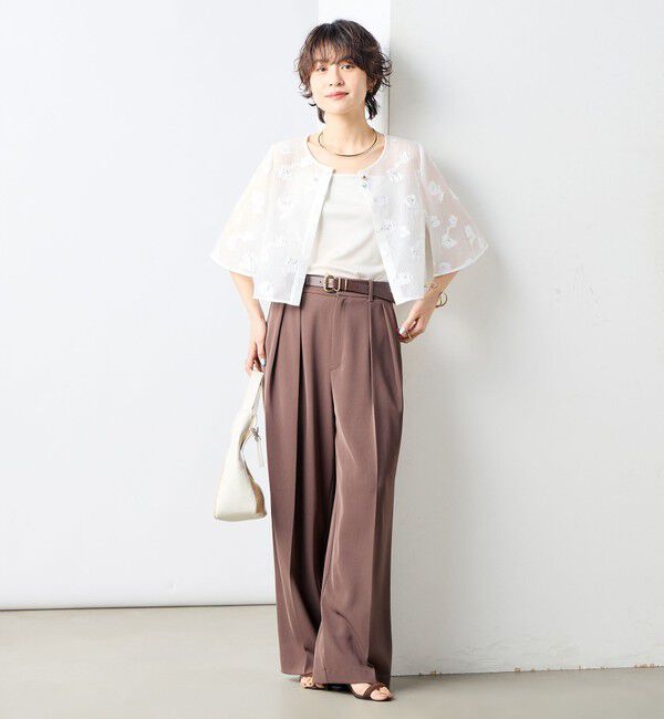 NOLLEY'S sophi「《セットアップ対応》ラメフラワージャガードブラウス」|シャツ・ブラウス|