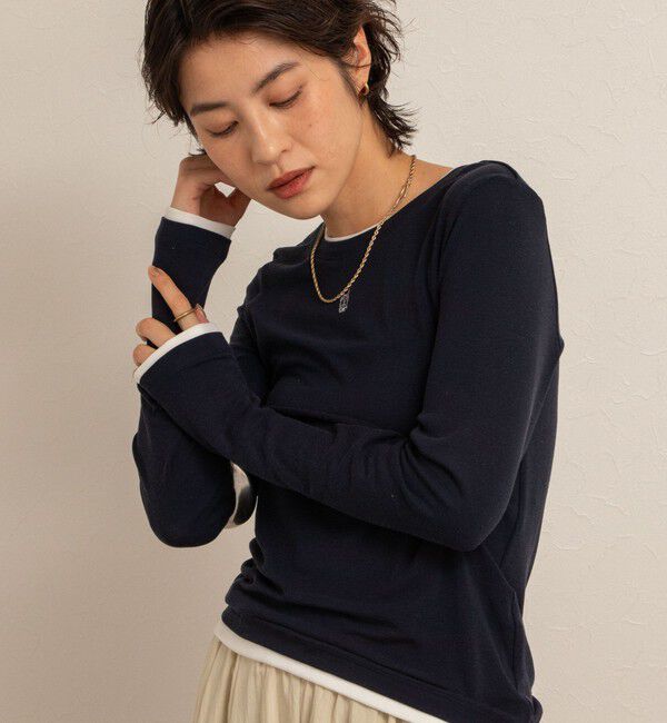 NOLLEY'S「【MAQWEL/マクウェル】レイヤードライクロンT」|Tシャツ・カットソー|ネイビー