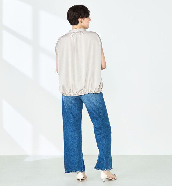 NOLLEY'S「ハンマーサテンケープブラウス」|シャツ・ブラウス|