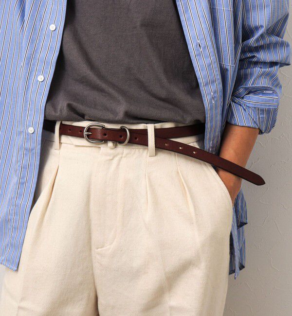 NOLLEY'S goodman「栃木レザーナローベルト18」|ベルト|ブラウン