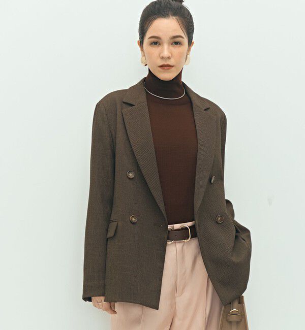 NOLLEY'S「《セットアップ対応》ウォッシャブルウール調ストレッチダブルジャケット」|テーラードジャケット|