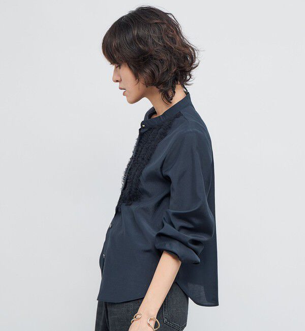 NOLLEY'S「ウォッシャブル前チュールフリルブラウス」|シャツ・ブラウス|