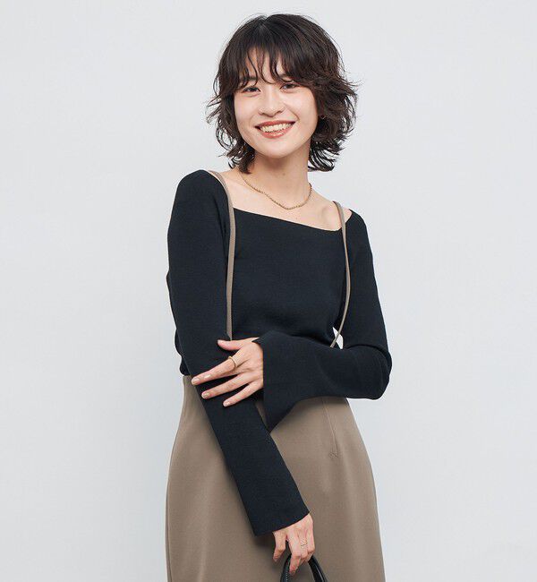 NOLLEY'S sophi「【WEB限定カラーあり】総針スクエアネックプルオーバーニット」|ニット・セーター|