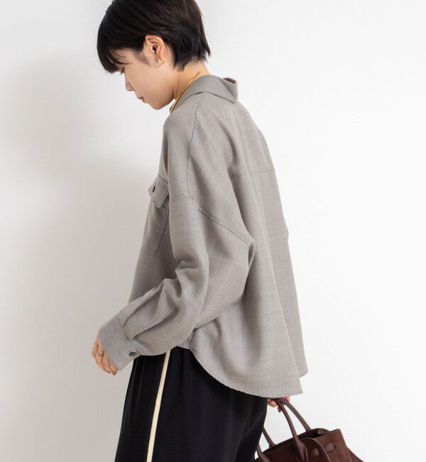 NOLLEY'S sophi「ウォッシャブルウール混ビエラショートシャツ」|シャツ・ブラウス|