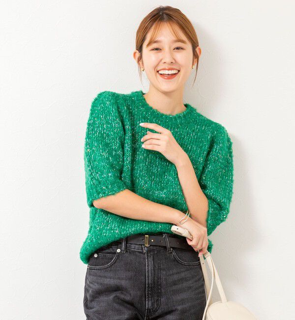 NOLLEY'S「モヘアスパンコール半袖ニット」|ニット・セーター|