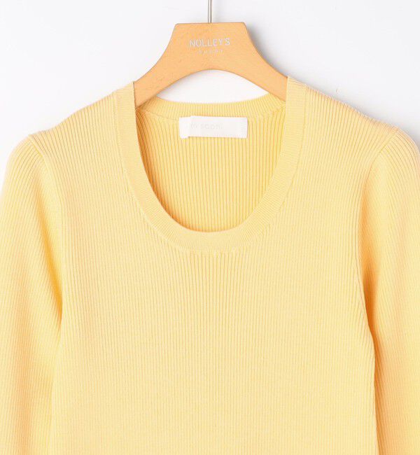 NOLLEY'S sophi「《アンサンブル対応》《手洗い可能》カシミヤ混リブUネックプルオーバー」|ニット・セーター|