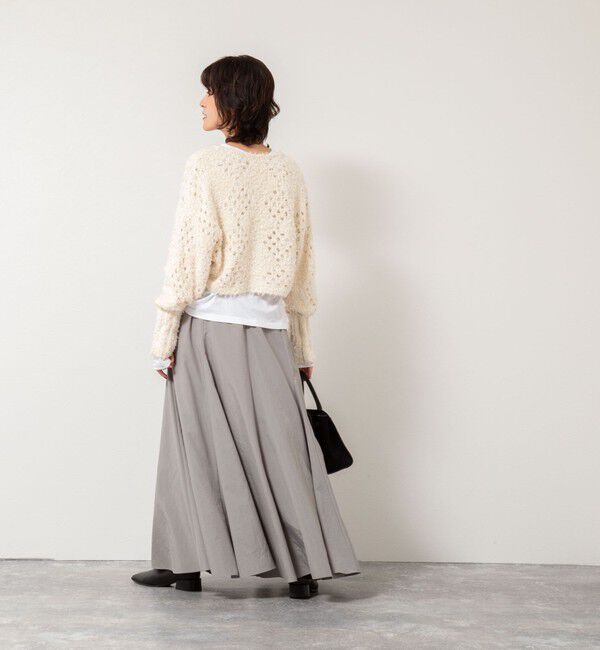 NOLLEY'S「《手洗い可能》カットフェザーヤーン透かし柄2WAYカーディガン」|カーディガン|