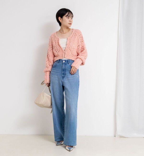 NOLLEY'S「《手洗い可能》カットフェザーヤーン透かし柄2WAYカーディガン」|カーディガン|