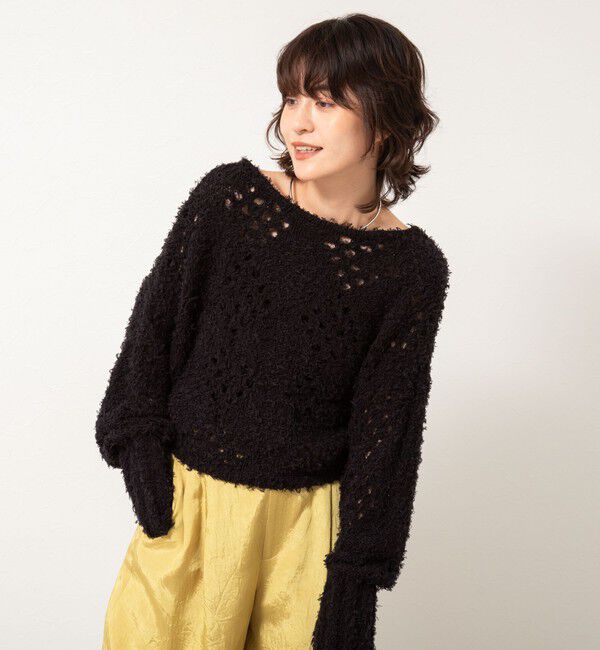 NOLLEY'S「《手洗い可能》カットフェザーヤーン透かし柄2WAYカーディガン」|カーディガン|