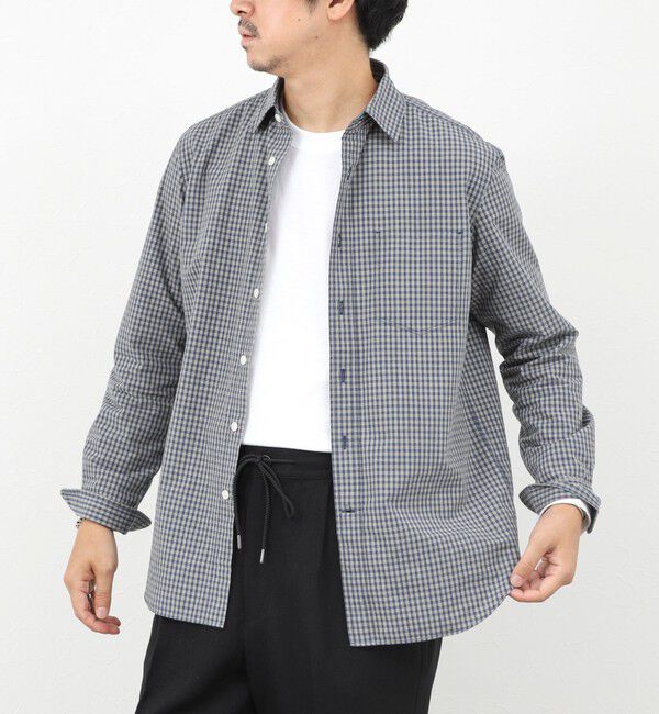 NOLLEY'S goodman「ダブルワッシャー タイプライター レギュラーカラーシャツ 25AW」|シャツ・ブラウス|ブルー系その他