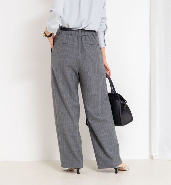 NOLLEY'S sophi「ウォッシャブル両面起毛ヘリンボーン/ストライプセミワイドパンツ」|その他|