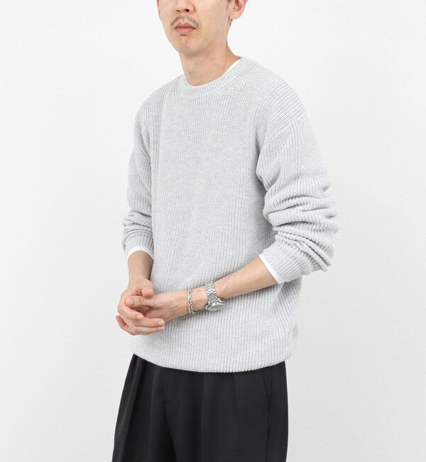 NOLLEY'S goodman「《2点セット》ウォッシャブル/抗菌加工 片畦7Gプルオーバー(ロンT付) 25AW」|ニット・セーター|