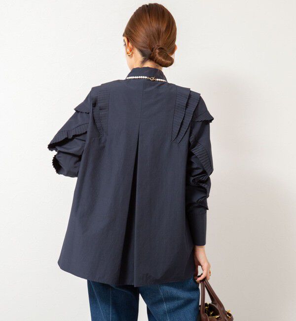 NOLLEY'S「【MARILYN MOON/マリリーンムーン】Vタックフリルブラウス」|シャツ・ブラウス|