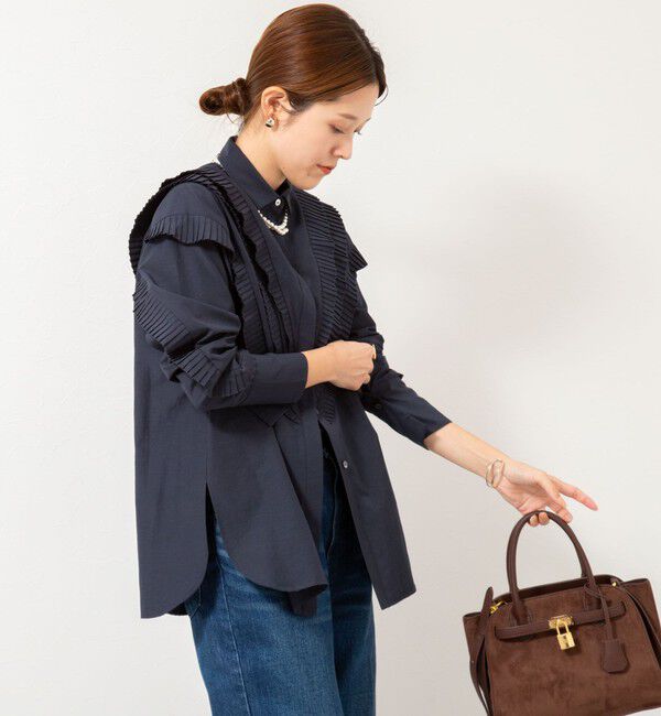 NOLLEY'S「【MARILYN MOON/マリリーンムーン】Vタックフリルブラウス」|シャツ・ブラウス|