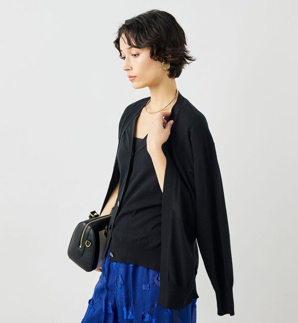 NOLLEY'S「《手洗い可能》ベストドッキングVネックカーディガン」|カーディガン|ブラック