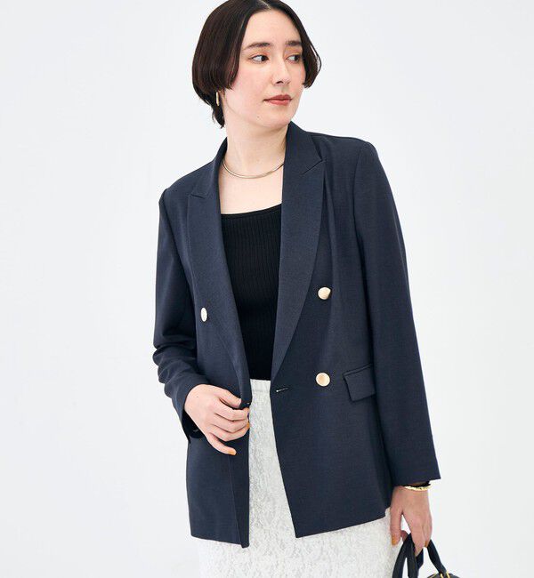 NOLLEY'S sophi「《セットアップ対応》ウォッシャブルスラブオックスダブルジャケット」|テーラードジャケット|