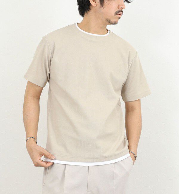 NOLLEY'S goodman「ケーブルニットダブルカラーTee 26SS」|Tシャツ・カットソー|ベージュ
