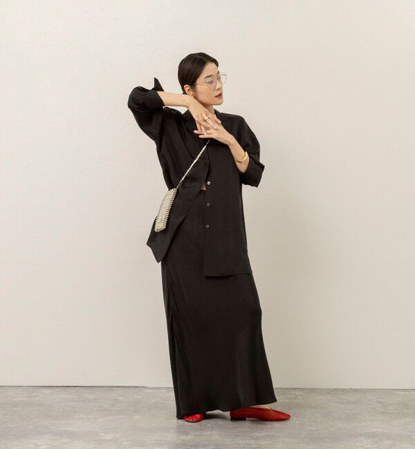 MAQWEL「《セットアップ対応》【MAQWEL/マクウェル】ウォッシャブルサテンスカート」|スカート|