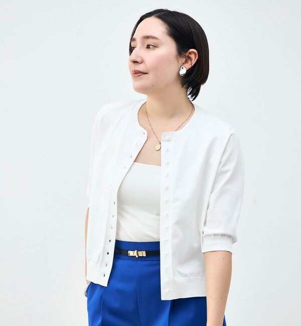 NOLLEY'S「《手洗い可能》コットンテックス6分袖カーディガン」|カーディガン|