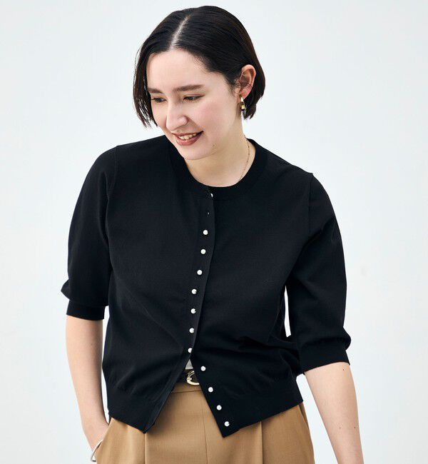 NOLLEY'S「《手洗い可能》コットンテックス6分袖カーディガン」|カーディガン|