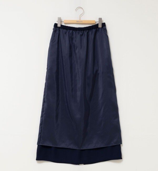 NOLLEY'S「ウォッシャブルハイスペックサテンロングスカート」|フレア|