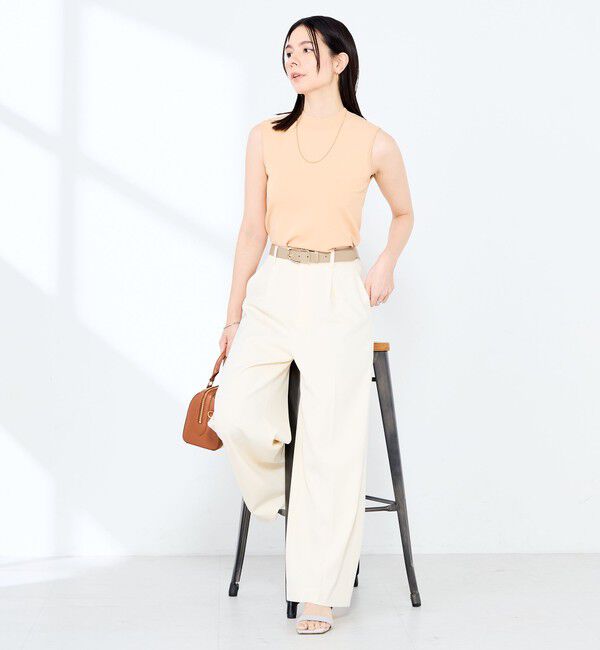 NOLLEY'S sophi「《手洗い可能》マルチファンクションハイネックノースリーブプルオーバー」|ニット・セーター|オレンジ