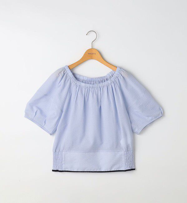 NOLLEY'S「ウォッシャブル袖ボリュームサッカーブラウス」|シャツ・ブラウス|