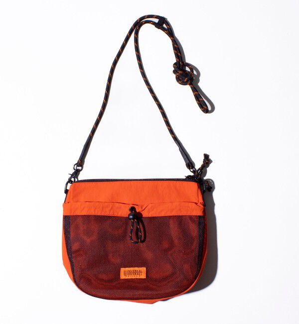 GLOSTER「【UNIVERSAL OVERALL】フロントメッシュ ザイルショルダーバッグ」|ショルダー・メッセンジャー|オレンジ
