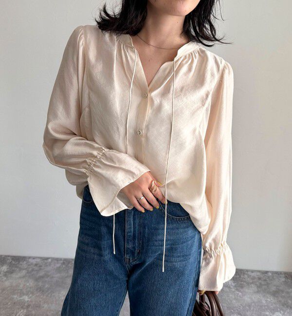 fredy emue「シャイニーシアー2WAYギャザーブラウス」|シャツ・ブラウス|