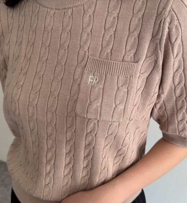 fredy emue「FR刺繍ケーブル柄ポケ付きプルオーバー」|ニット・セーター|
