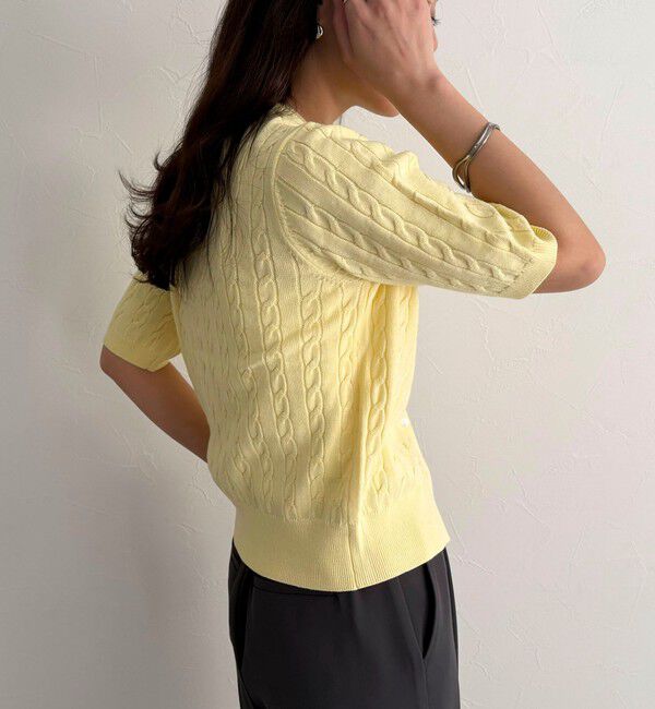 fredy emue「FR刺繍ケーブル柄半袖カーディガン」|カーディガン|