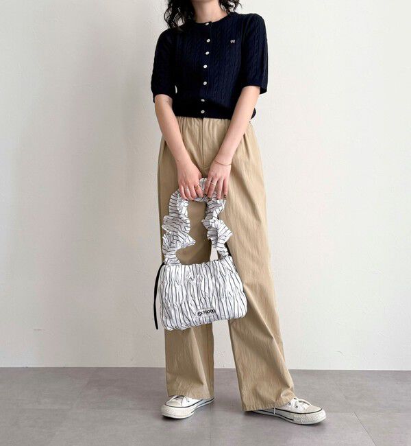 fredy emue「FR刺繍ケーブル柄半袖カーディガン」|カーディガン|