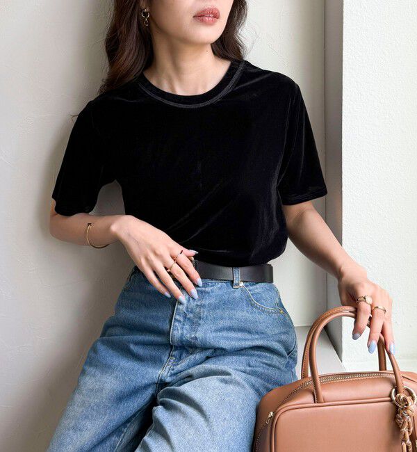 fredy emue「ベロア半袖Tシャツ」|Tシャツ・カットソー|