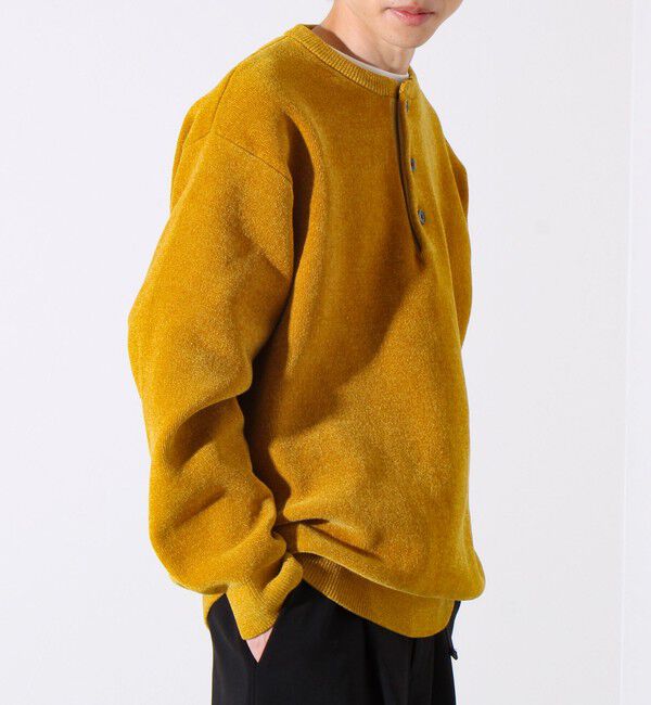 GLOSTER「【昨年人気アイテム再登場！チクチクしないニット】モールバックボーダー ヘンリーネックニット」|ニット・セーター|