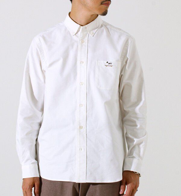 GLOSTER「【定番&times;遊び心】フレブル刺繍BDシャツ 無地/クレイジーパターン」|シャツ・ブラウス|ホワイト