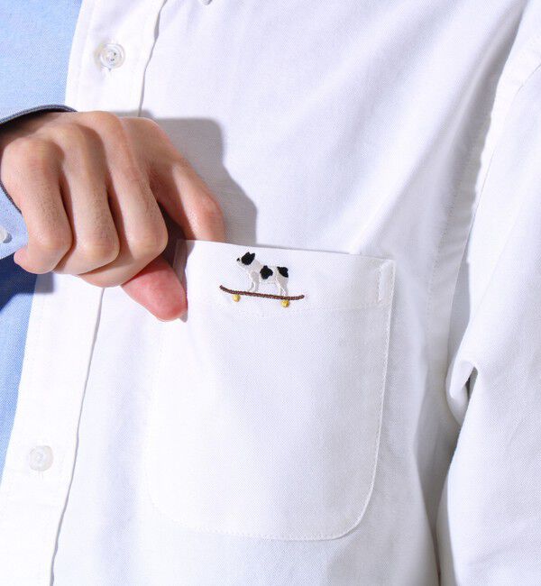 GLOSTER「【定番&times;遊び心】フレブル刺繍BDシャツ 無地/クレイジーパターン」|シャツ・ブラウス|