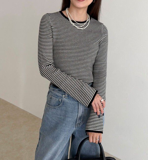 fredy emue「袖スリットリブニットプルオーバー」|ニット・セーター|ホワイト系その他