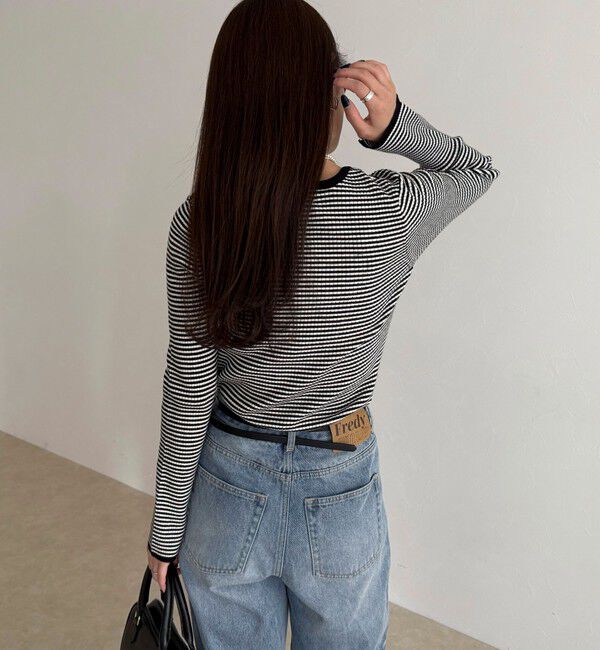 fredy emue「袖スリットリブニットプルオーバー」|ニット・セーター|