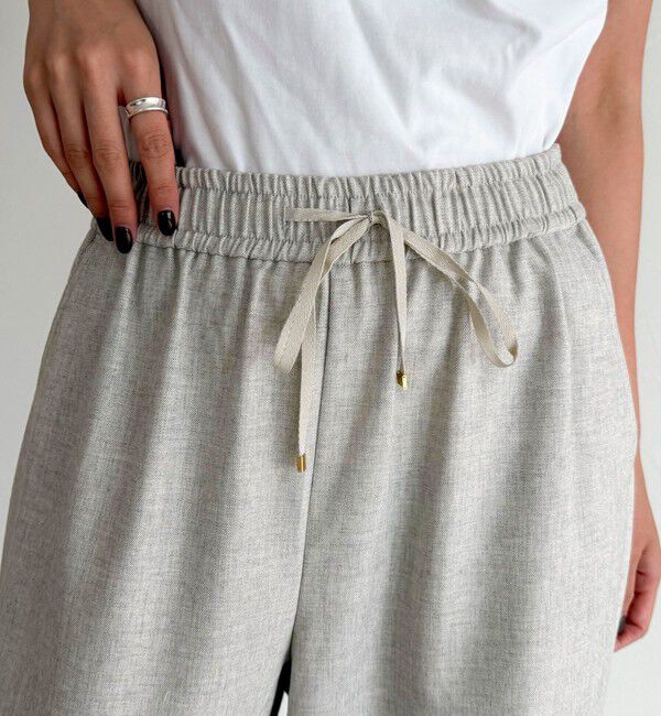 fredy emue「ウールライクイージーセミワイドパンツ」|チノ|