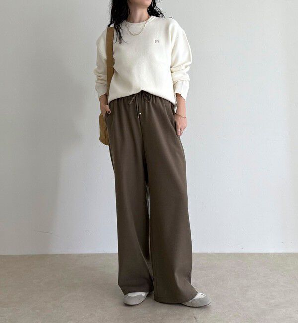 fredy emue「ウールライクイージーセミワイドパンツ」|チノ|