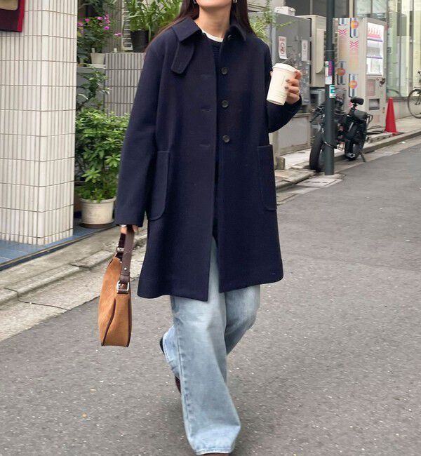 fredy emue「Super100ステンカラーミドルコート」|ダッフルコート|