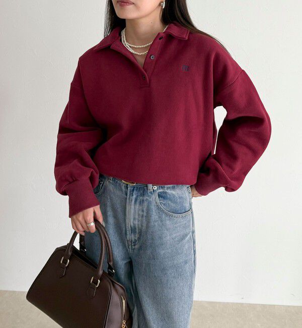 fredy emue「FR刺繍衿付き起毛スウェットプルオーバー」|スウェット・ジャージ|