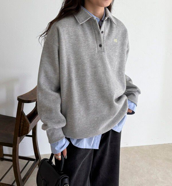 fredy emue「FR刺繍衿付き起毛スウェットプルオーバー」|スウェット・ジャージ|