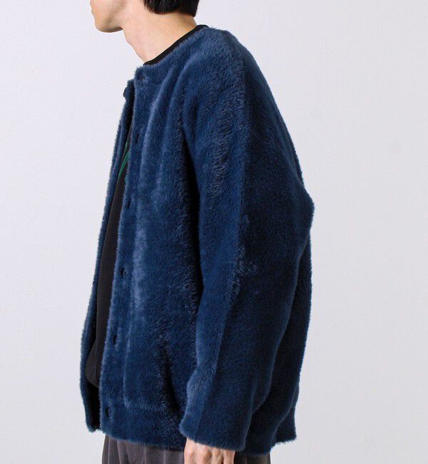 GLOSTER「モヘヤライク シャギークルーネックカーディガン」|カーディガン|