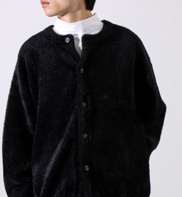 GLOSTER「モヘヤライク シャギークルーネックカーディガン」|カーディガン|